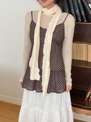 Wavy Ribbed Long Scarf Muffler
