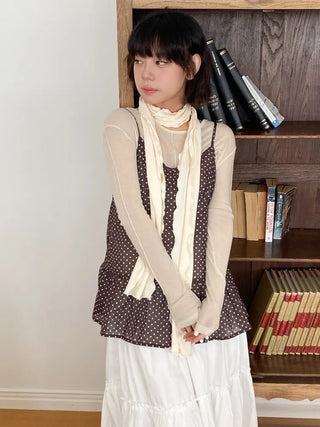 Wavy Ribbed Long Scarf Muffler