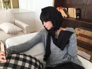 Wavy Ribbed Long Scarf Muffler