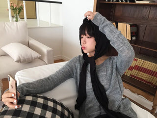 Wavy Ribbed Long Scarf Muffler
