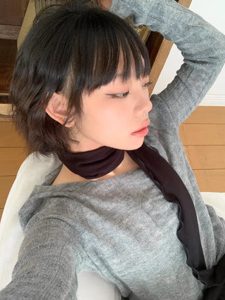 Wavy Ribbed Long Scarf Muffler