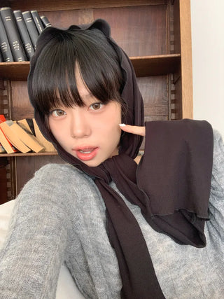 Wavy Ribbed Long Scarf Muffler