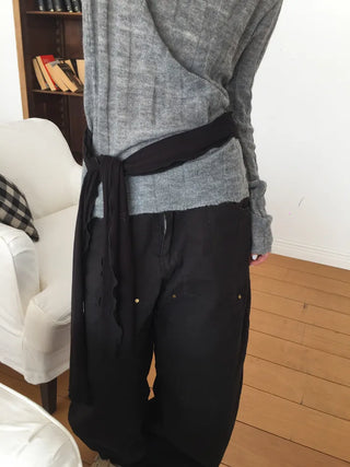 Wavy Ribbed Long Scarf Muffler
