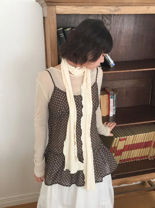 Wavy Ribbed Long Scarf Muffler
