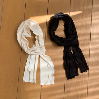 Wavy Ribbed Long Scarf Muffler