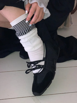 Loop Stripe Point Striped Socks