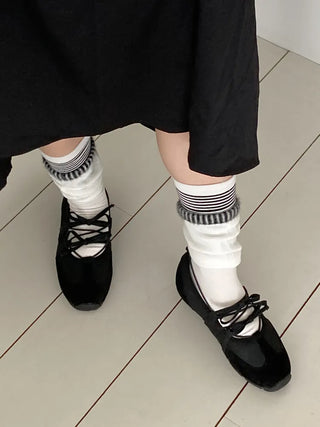 Loop Stripe Point Striped Socks