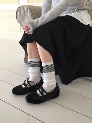 Loop Stripe Point Striped Socks