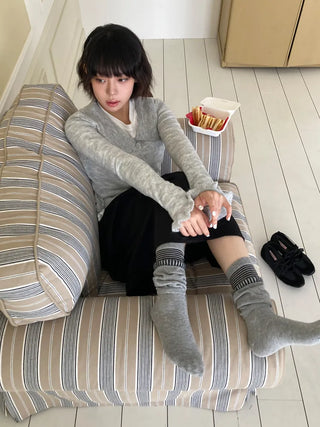 Loop Stripe Point Striped Socks