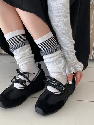Loop Stripe Point Striped Socks
