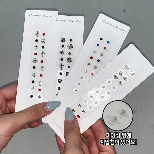 Mani Patch Ear Clip Acupressure Piercing Clip-on Earrings Sticker 4 Types