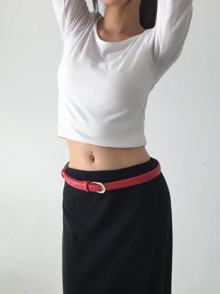 Yves Classic Slim Leather Belt