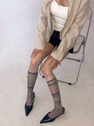 Taylor See-through Color Knee Socks Stockings