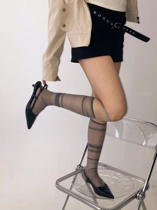 Taylor See-through Color Knee Socks Stockings