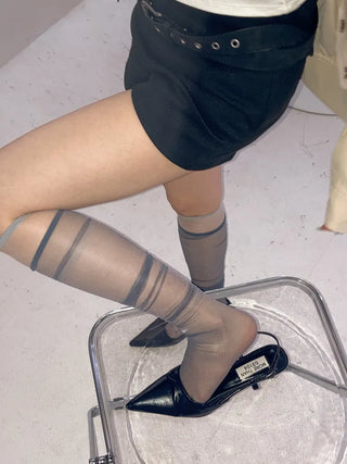 Taylor See-through Color Knee Socks Stockings