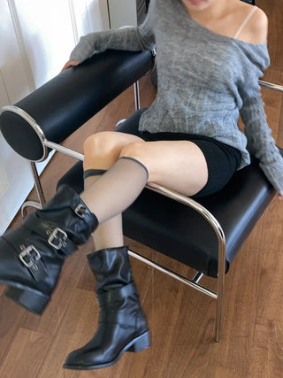 Taylor See-through Color Knee Socks Stockings