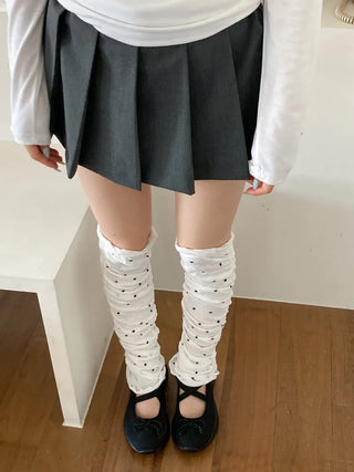 Shirred Dot Leg Warmers