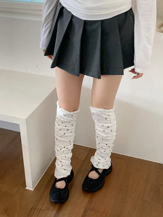 Shirred Dot Leg Warmers