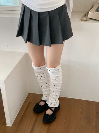 Shirred Dot Leg Warmers