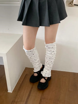 Shirred Dot Leg Warmers