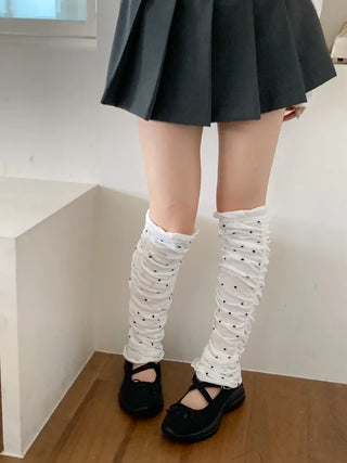 Shirred Dot Leg Warmers