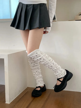 Shirred Dot Leg Warmers