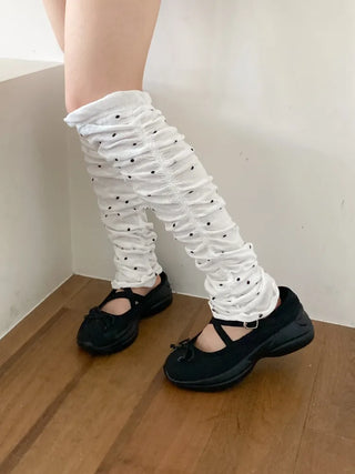 Shirred Dot Leg Warmers