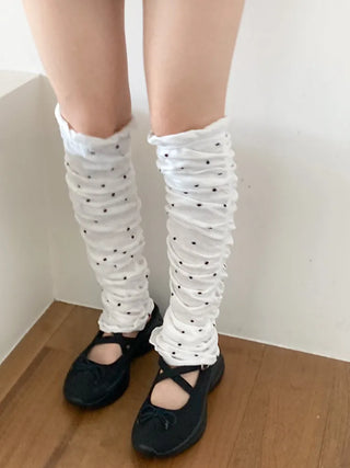 Shirred Dot Leg Warmers