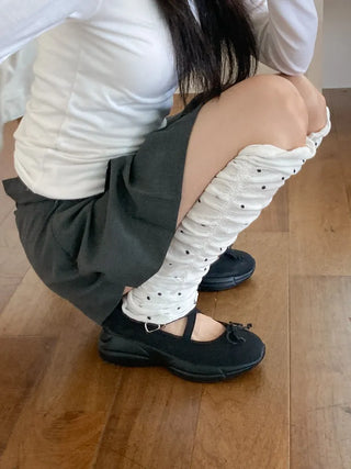 Shirred Dot Leg Warmers