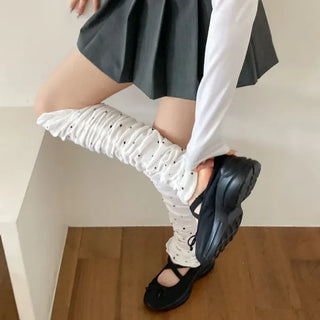 Shirred Dot Leg Warmers