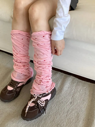 Shirred Dot Leg Warmers