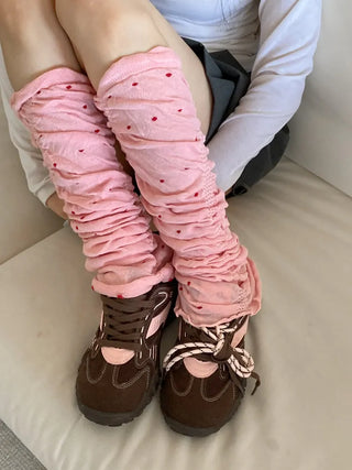 Shirred Dot Leg Warmers
