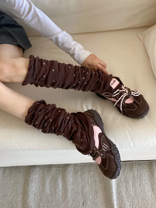 Shirred Dot Leg Warmers