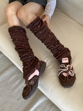 Shirred Dot Leg Warmers