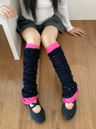 Shirred Dot Leg Warmers