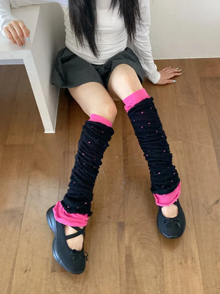 Shirred Dot Leg Warmers