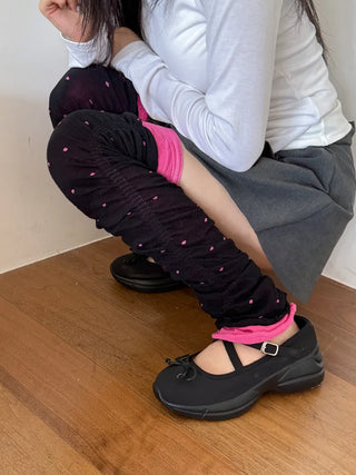 Shirred Dot Leg Warmers