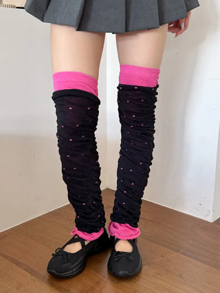 Shirred Dot Leg Warmers
