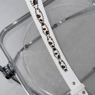 Mid-line Leopard Print Studded Leather Belt