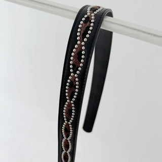 Mid-line Leopard Print Studded Leather Belt
