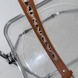 Mid-line Leopard Print Studded Leather Belt