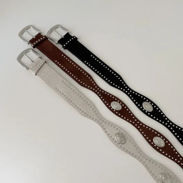 Country Line Studded Leather Belt