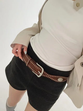 Country Line Studded Leather Belt