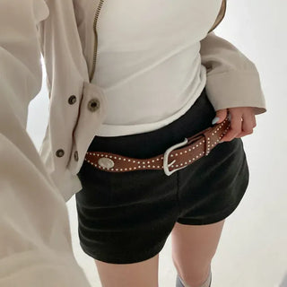 Country Line Studded Leather Belt