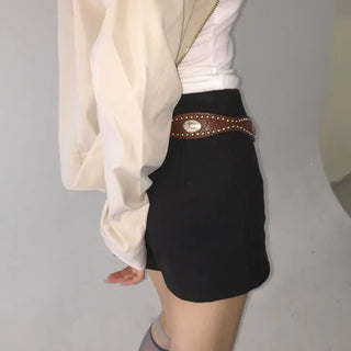 Country Line Studded Leather Belt
