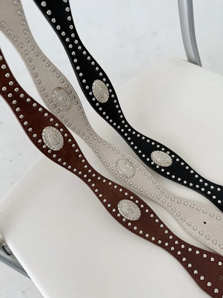 Country Line Studded Leather Belt