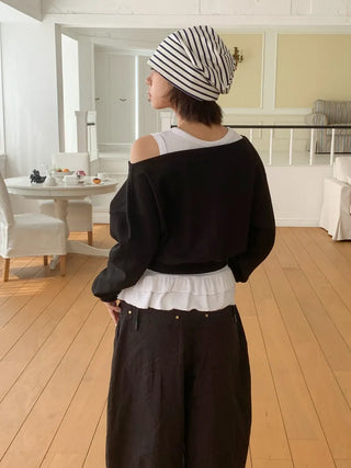 Moderni Striped Cotton Beanie Hat
