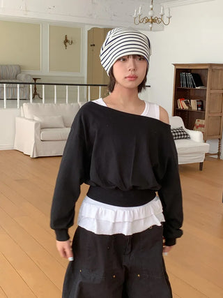 Moderni Striped Cotton Beanie Hat