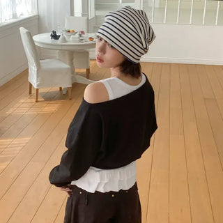 Moderni Striped Cotton Beanie Hat