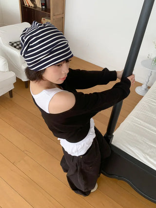 Moderni Striped Cotton Beanie Hat